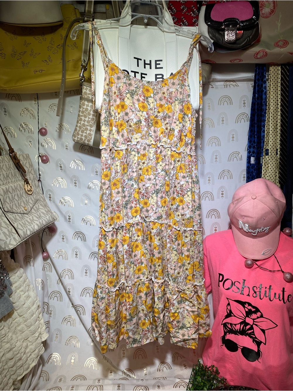 As U Wish Yellow, Pink & Green Floral Dress